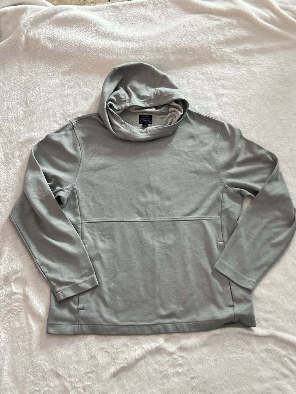 J.Crew Authentic Fleece Hoodie Size M Gray Pullover